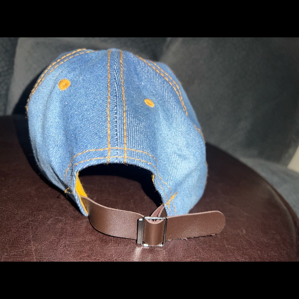 Harlem diamond distressed adjustable denim hat - Picture 8 of 15